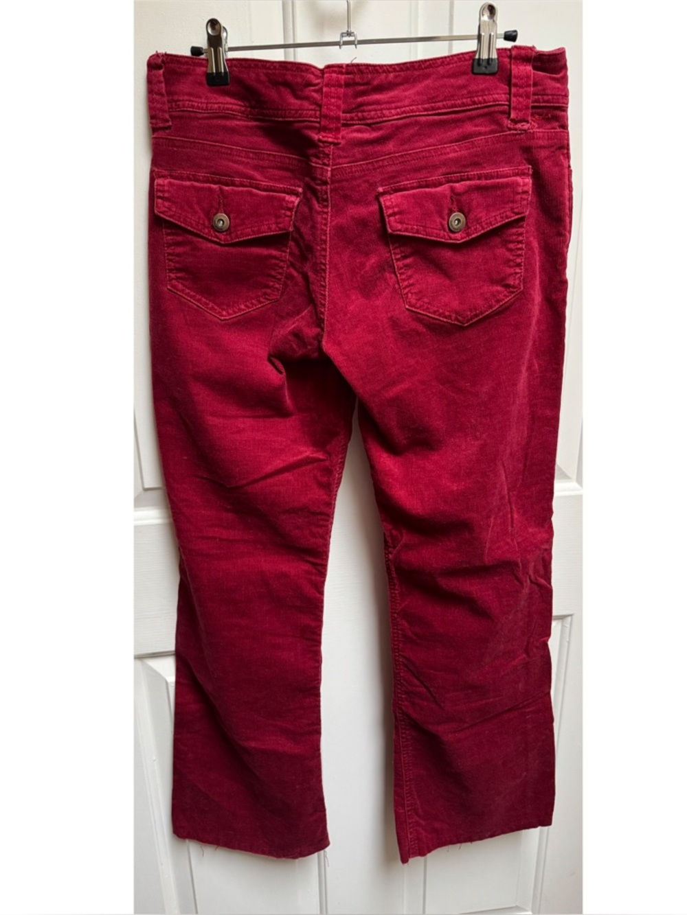 TWENTY ONE Corduroy Burgundy Red Flare Pants Buttoned Pockets Boho size Jrs 11